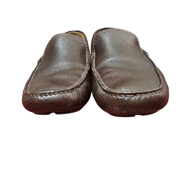 Prada Youth/Mens Driving Loafers UK 5 US 6 Brown Pebbled Leather Made In Italy - Picture 6 of 9